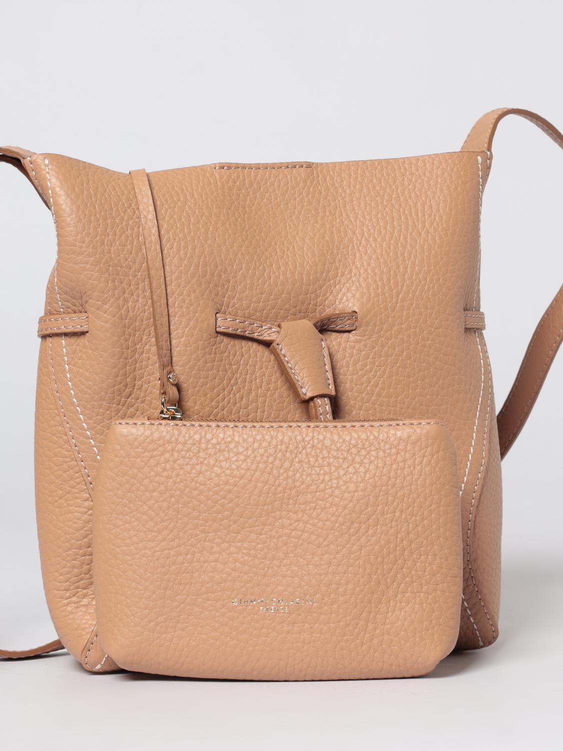 GIANNI CHIARINI BORSA A TRACOLLA: Borsa a secchiello Gianni Chiarini in pelle martellata , Marrone - Img 3