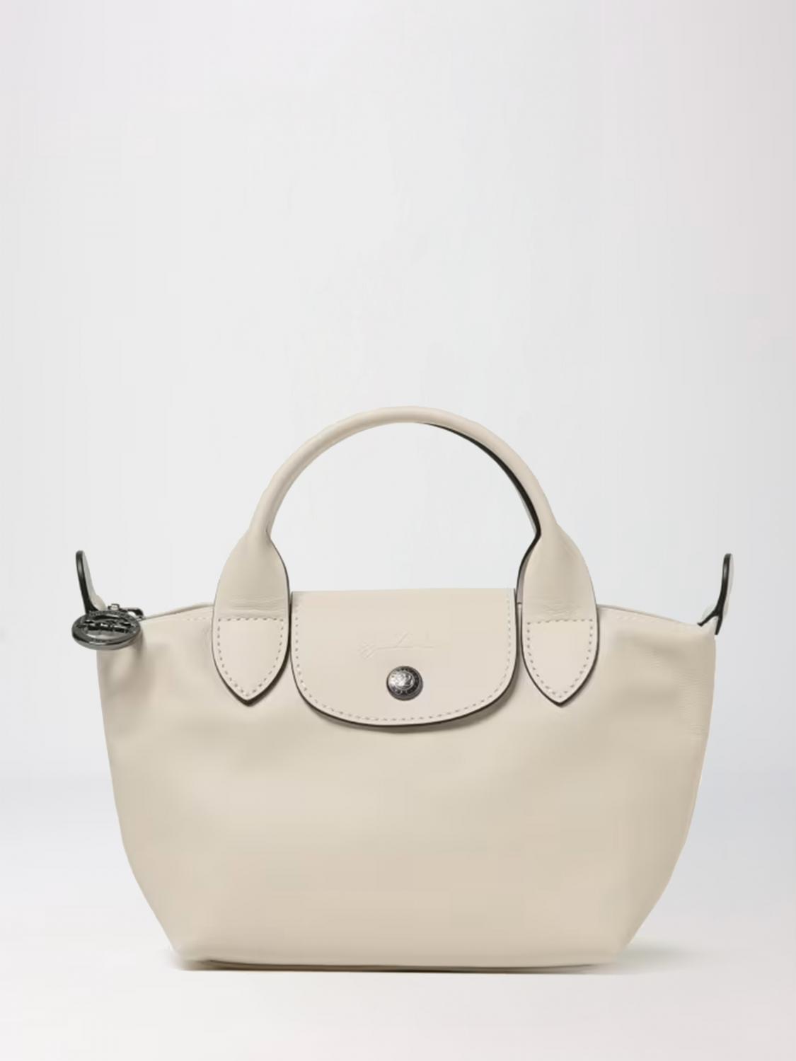LONGCHAMP BORSA MINI: Borsa Le Pliage Xtra Longchamp in pelle, Ecru - Img 1