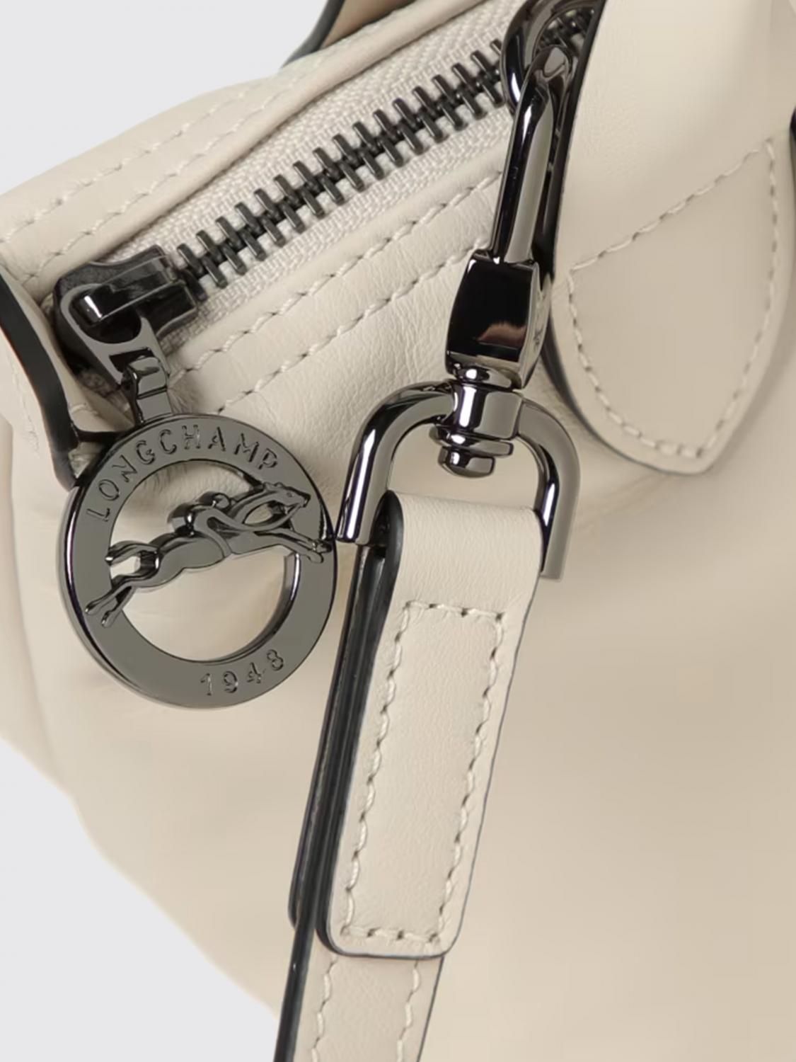 LONGCHAMP BORSA MINI: Borsa Le Pliage Xtra Longchamp in pelle, Ecru - Img 3