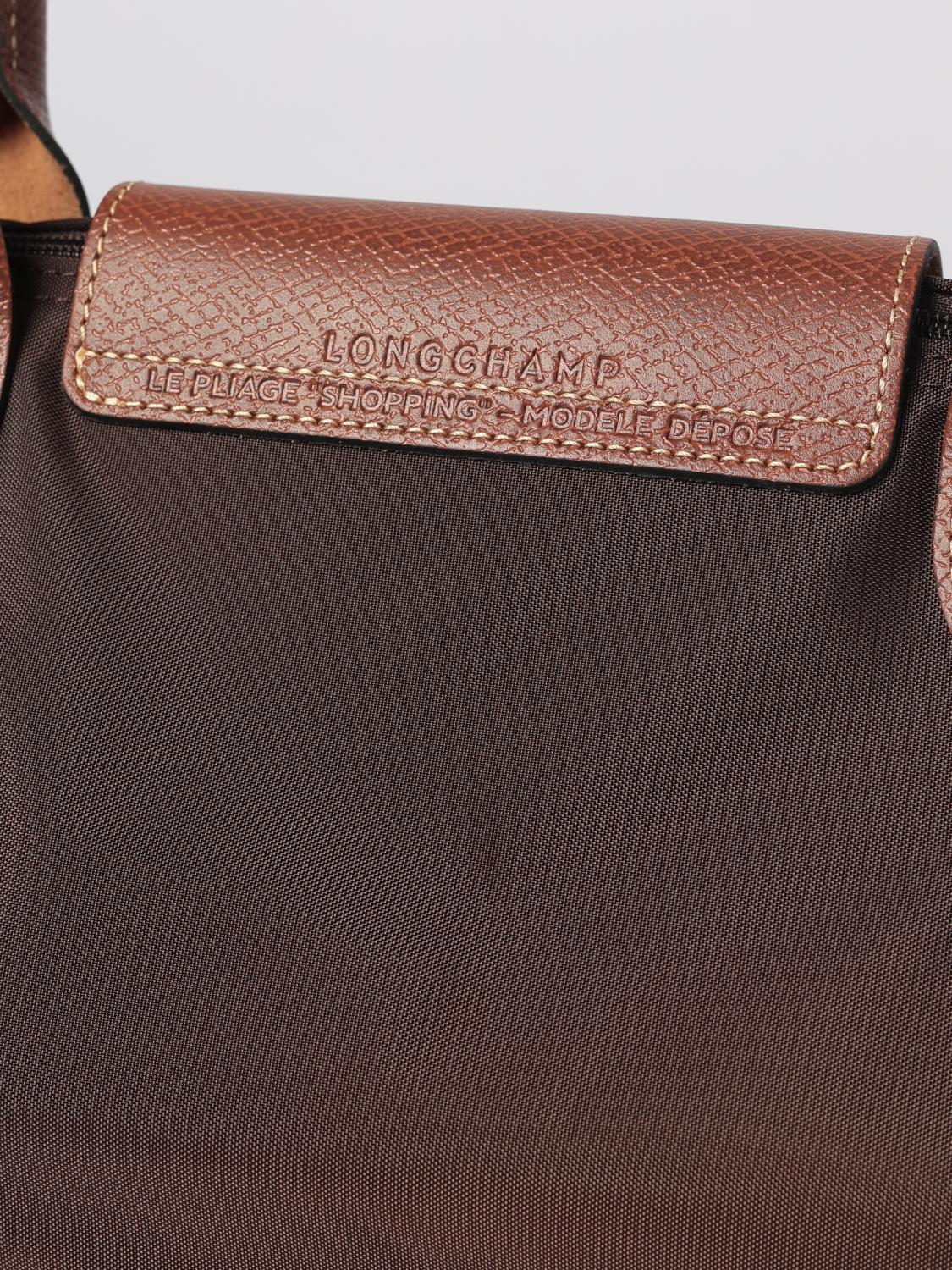 LONGCHAMP BOLSO DE HOMBRO: Bolso Le Pliage Original M de nailon Longchamp, Marrón - Img 3