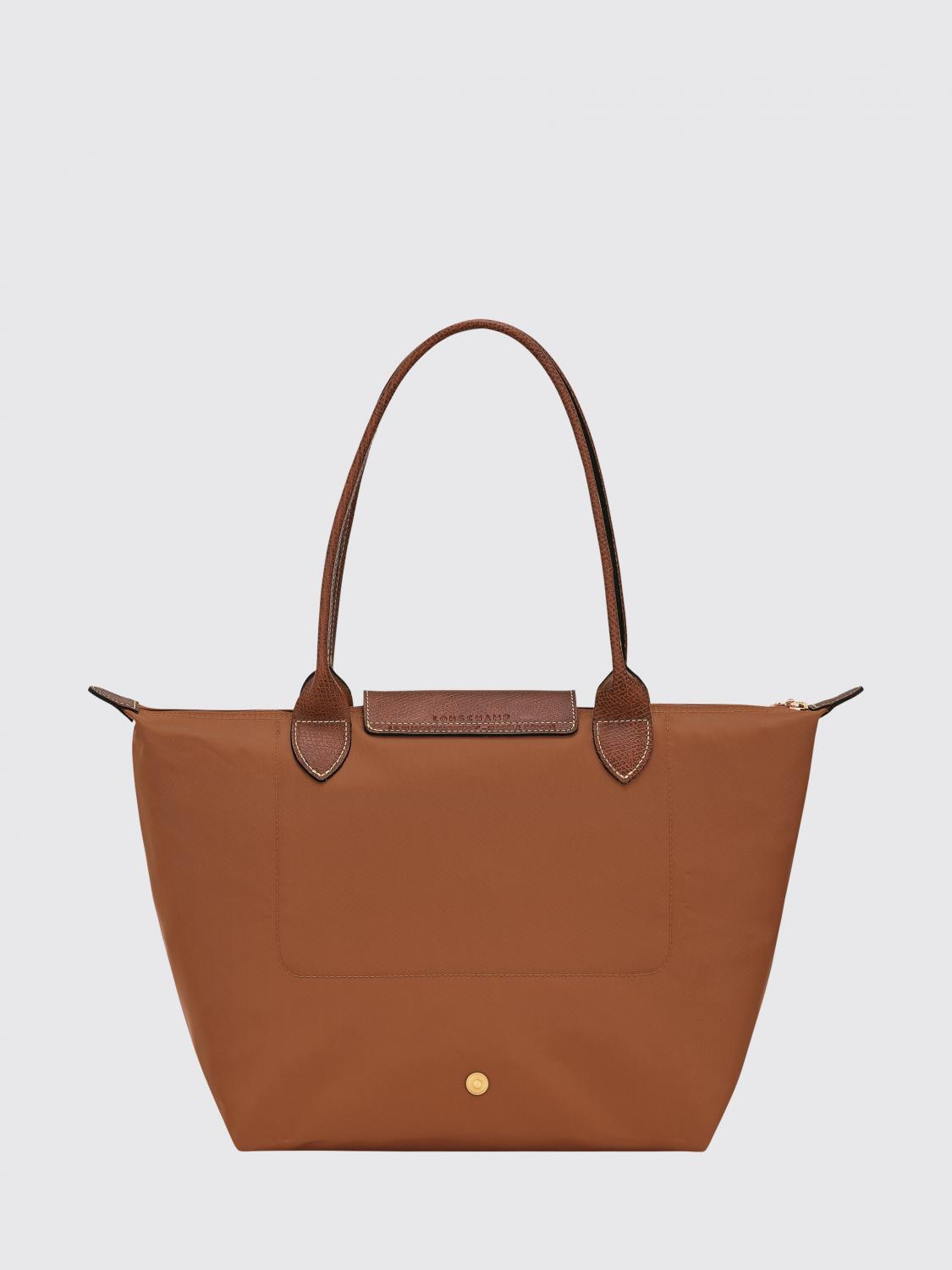 LONGCHAMP BORSA A SPALLA: Borsa Le Pliage Original M Longchamp in nylon , Cuoio - Img 2