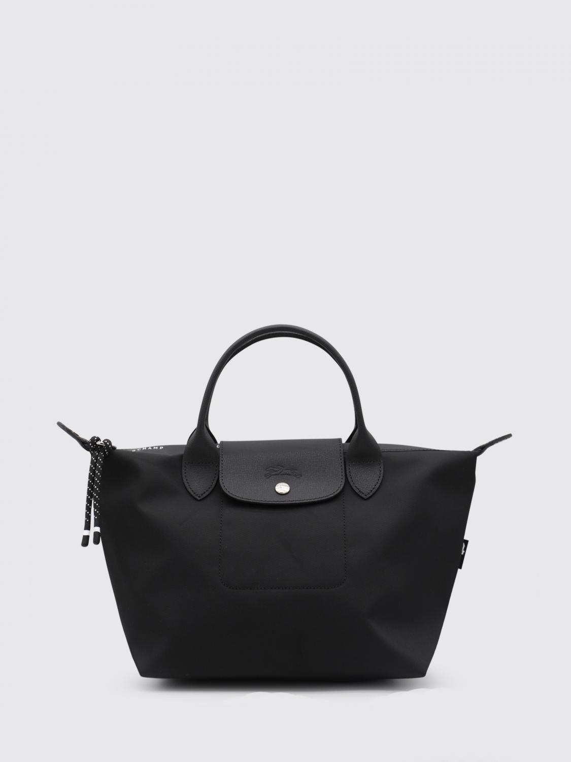 LONGCHAMP BORSA A MANO: Borsa Le Pliage Energy Longchamp in nylon riciclato e pelle, Nero - Img 1