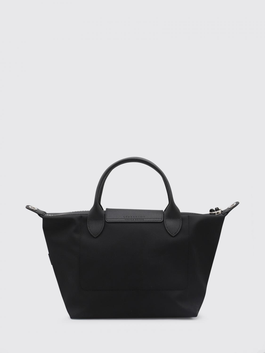 LONGCHAMP BORSA A MANO: Borsa Le Pliage Energy Longchamp in nylon riciclato e pelle, Nero - Img 2