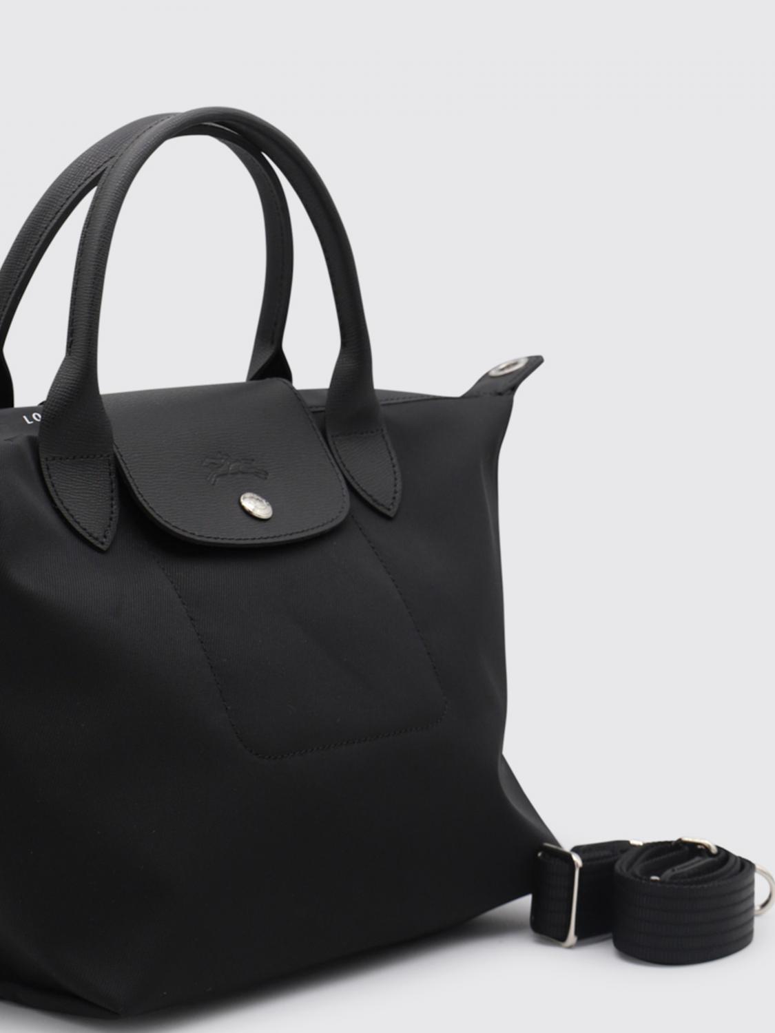 LONGCHAMP BORSA A MANO: Borsa Le Pliage Energy Longchamp in nylon riciclato e pelle, Nero - Img 3