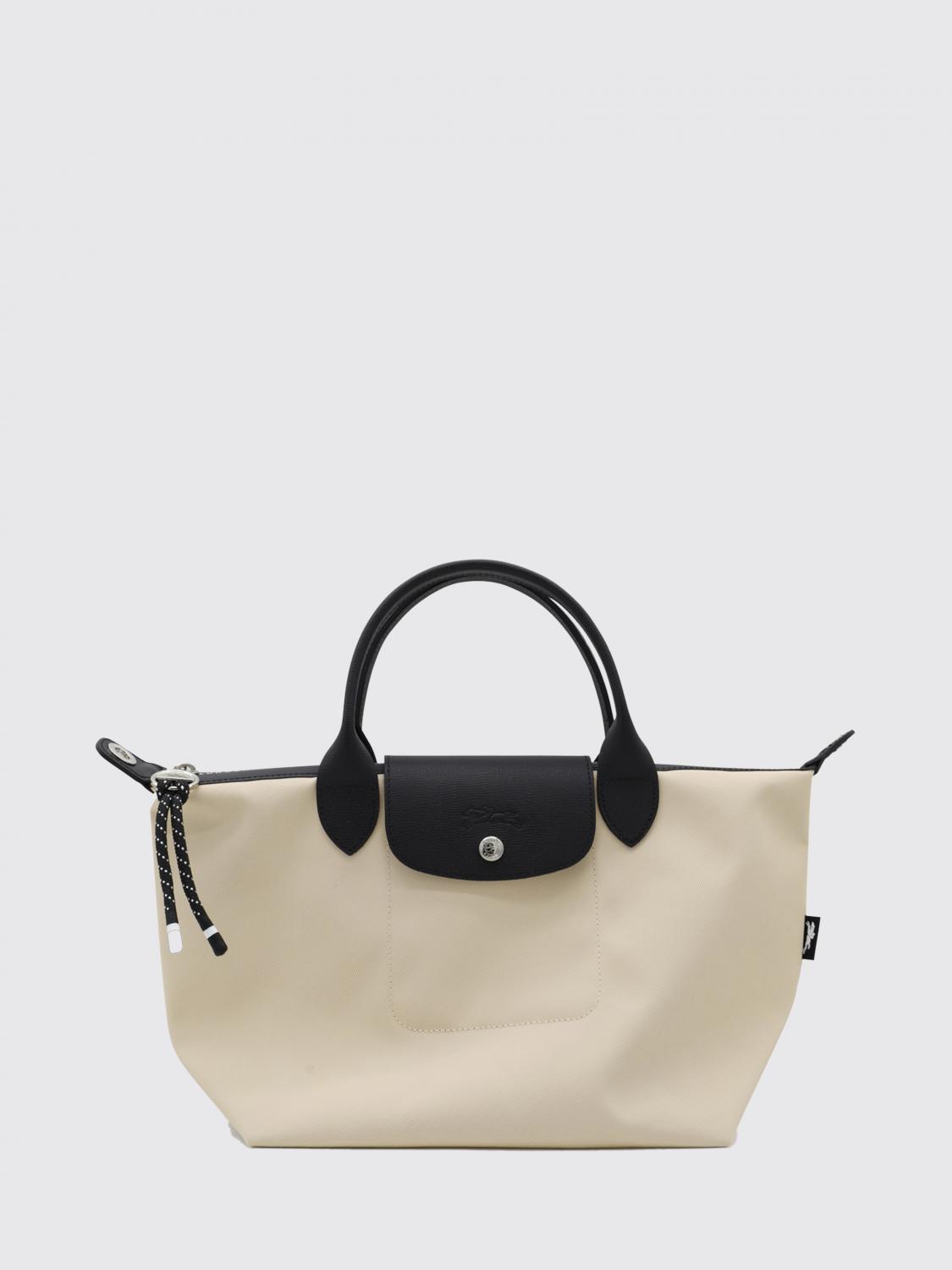 LONGCHAMP BORSA A MANO: Borsa Le Pliage Energy Longchamp in nylon riciclato e pelle, Fango - Img 1