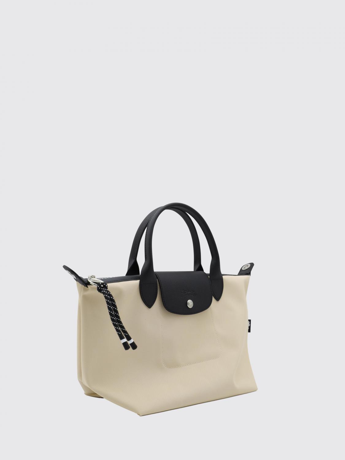 LONGCHAMP BORSA A MANO: Borsa Le Pliage Energy Longchamp in nylon riciclato e pelle, Fango - Img 3