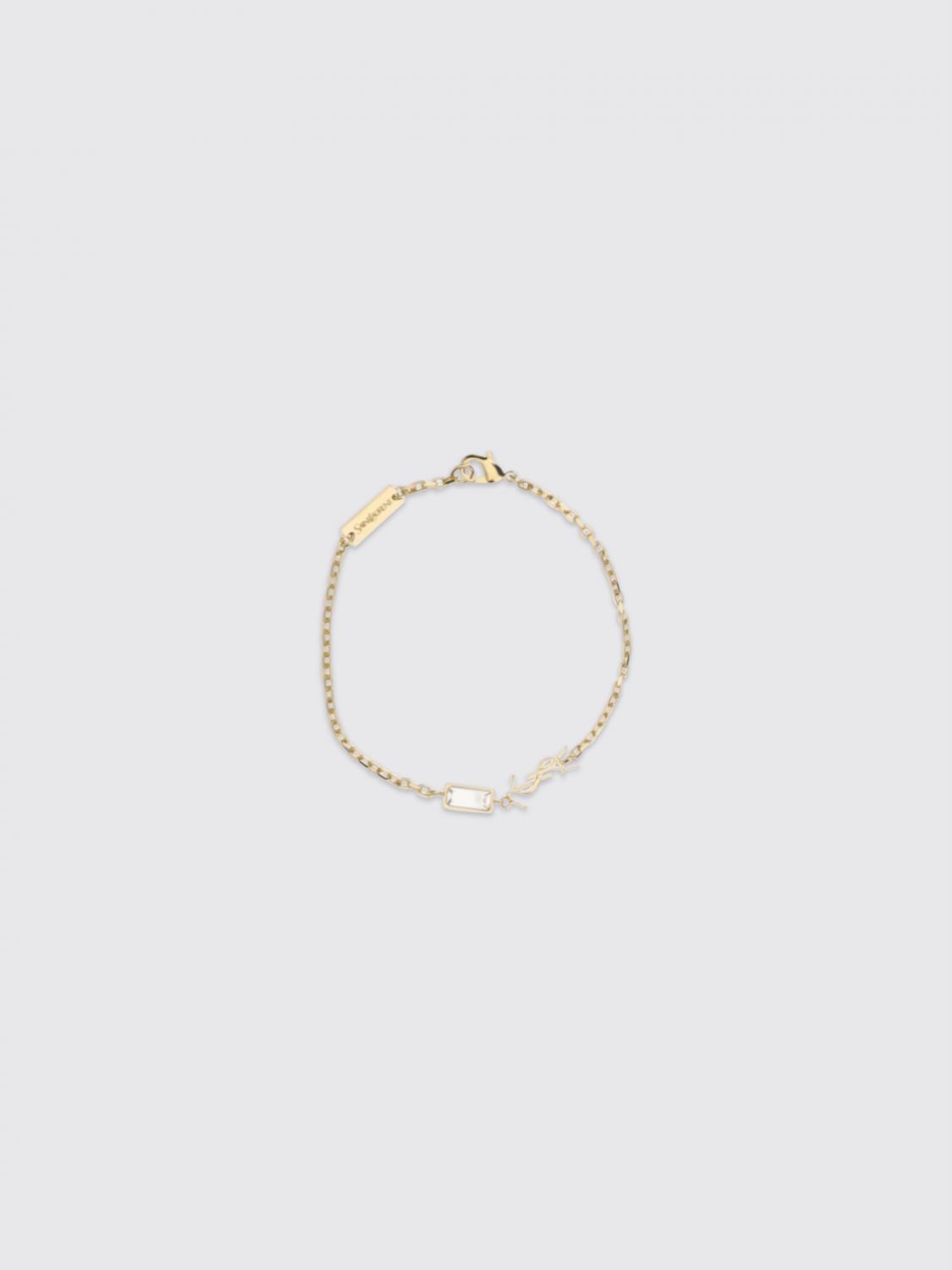 SAINT LAURENT JOYA: Pulsera Cassandre Saint Laurent de latón con strass, Oro - Img 1