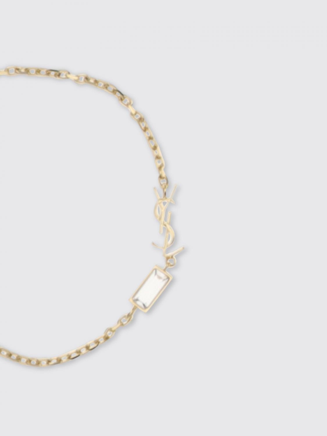 SAINT LAURENT JOYA: Pulsera Cassandre Saint Laurent de latón con strass, Oro - Img 2