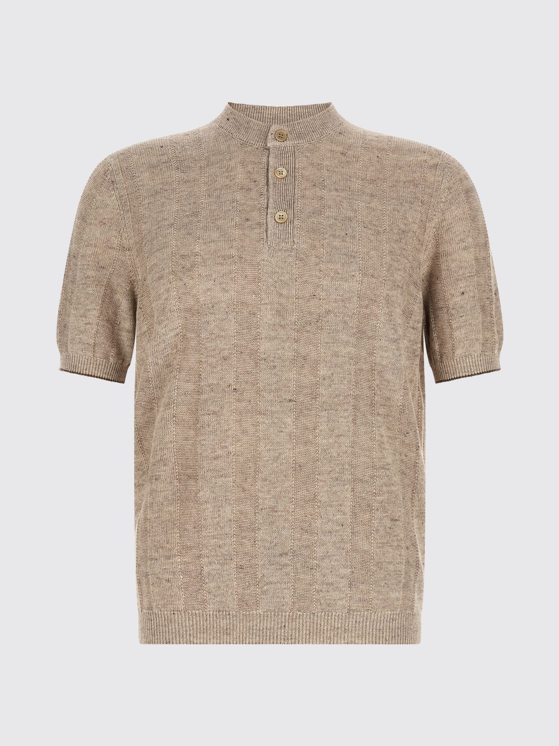 BRUNELLO CUCINELLI MAGLIA: Maglia in cotone e lino Brunello Cucinelli, Beige - Img 2