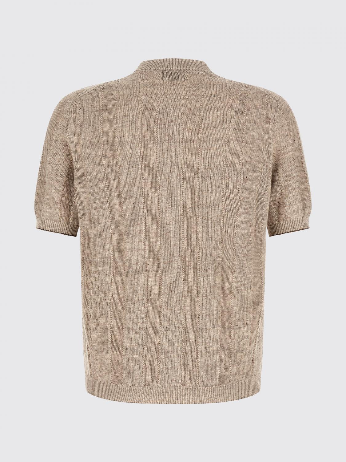 BRUNELLO CUCINELLI MAGLIA: Maglia in cotone e lino Brunello Cucinelli, Beige - Img 3