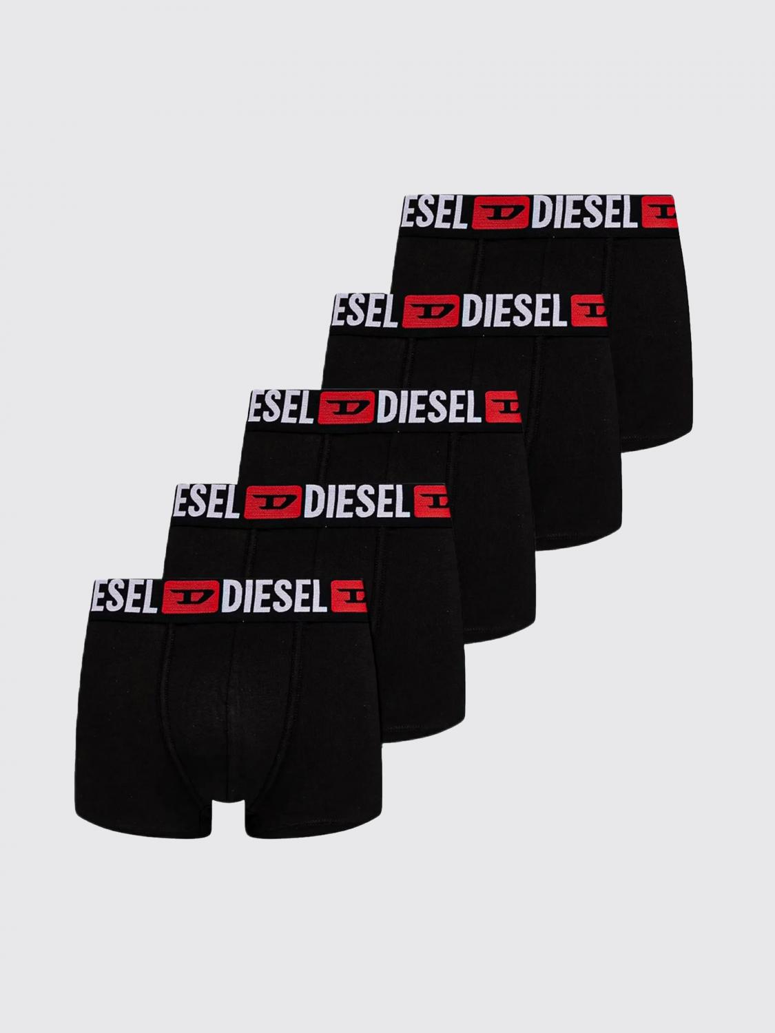 DIESEL INTIMO: Set 5 boxer in cotone Diesel, Nero - Img 1