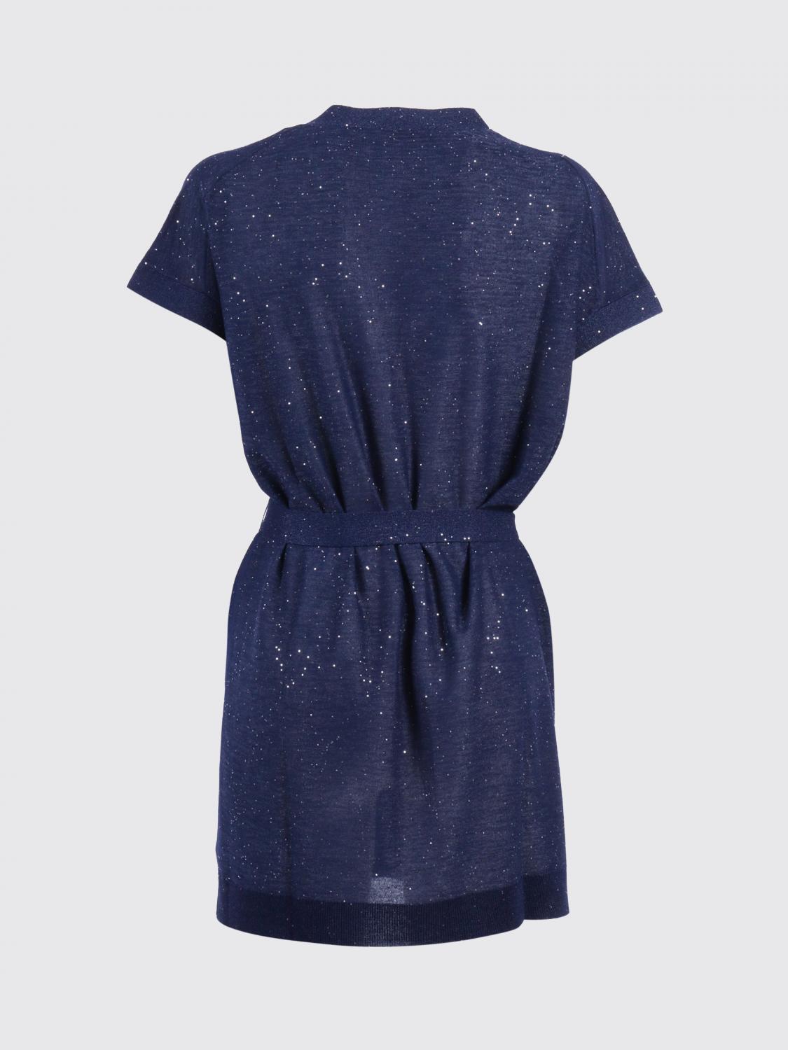 KANGRA JERSEY: Cárdigan de mezcla de viscosa con lentejuelas Kangra, Azul Oscuro - Img 3