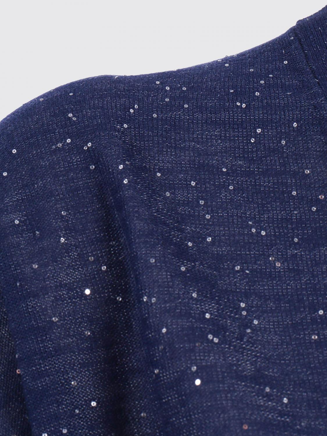 KANGRA JERSEY: Cárdigan de mezcla de viscosa con lentejuelas Kangra, Azul Oscuro - Img 4