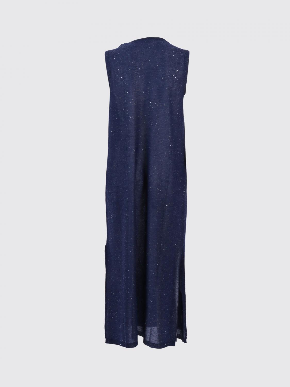 KANGRA VESTIDO: Vestido de punto de viscosa con lentejuelas Kangra, Azul Oscuro - Img 3