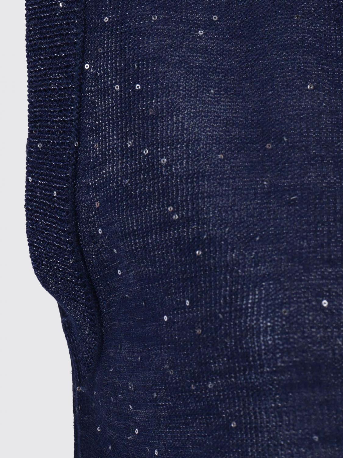 KANGRA VESTIDO: Vestido de punto de viscosa con lentejuelas Kangra, Azul Oscuro - Img 4