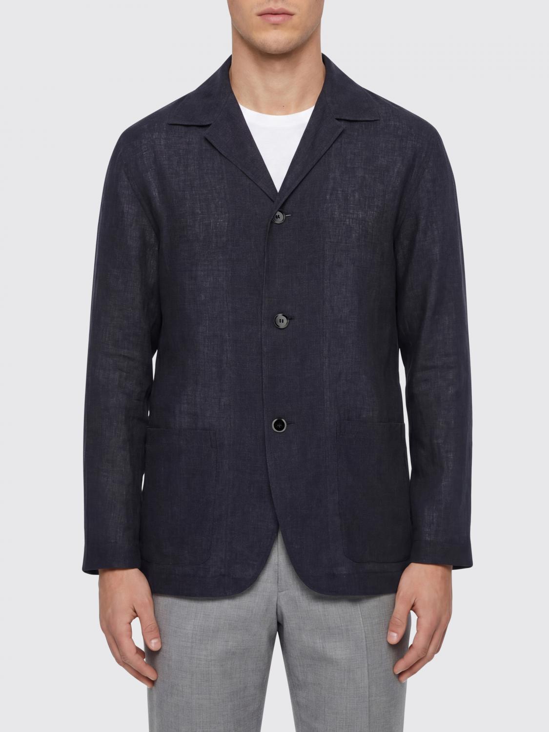 BRIONI GIACCA: Blazer monopetto Brioni in lino , Blue - Img 1