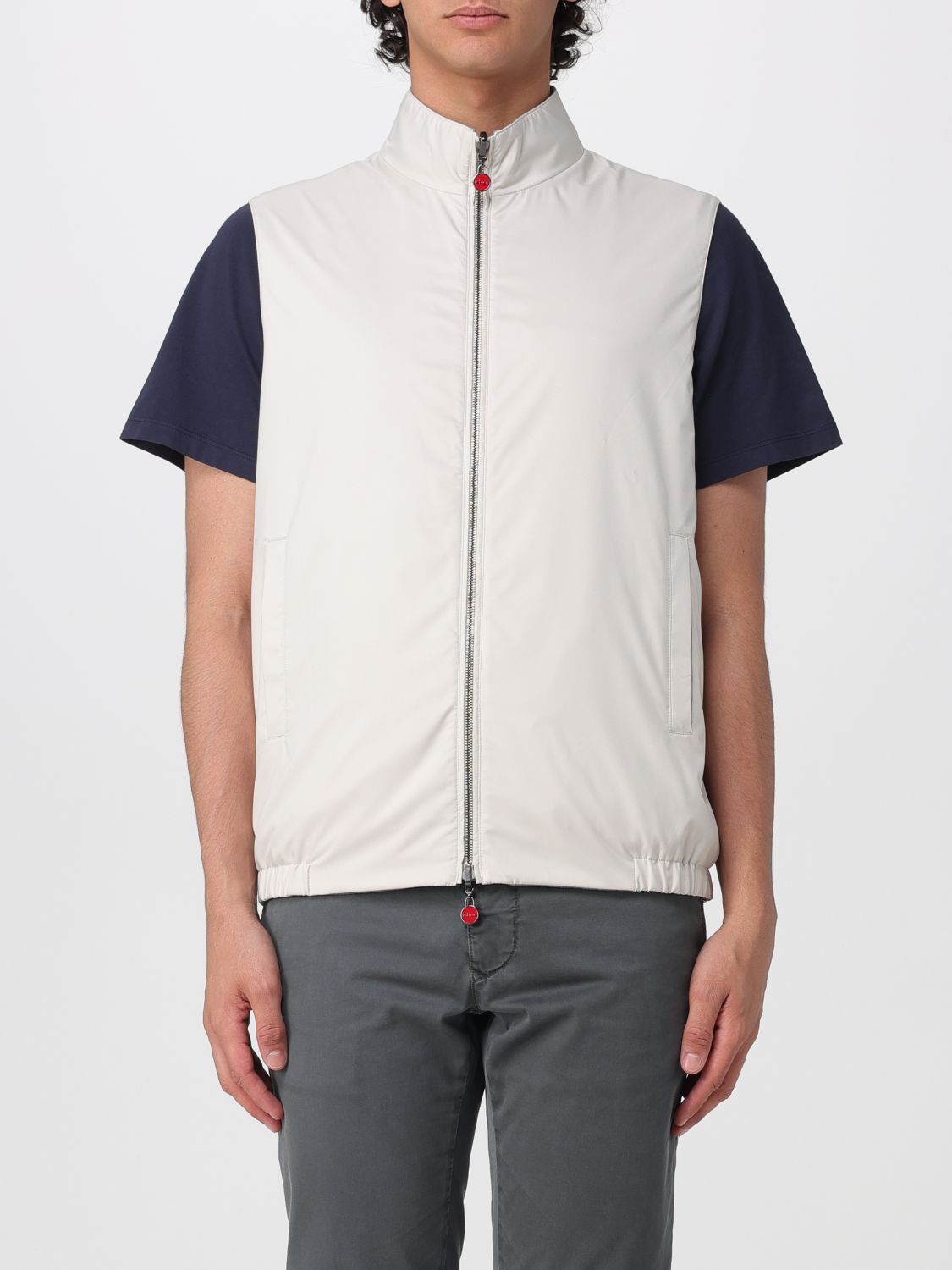 KITON SUIT VEST: Reversible Nylon Vest Kiton, Ivory - Img 1