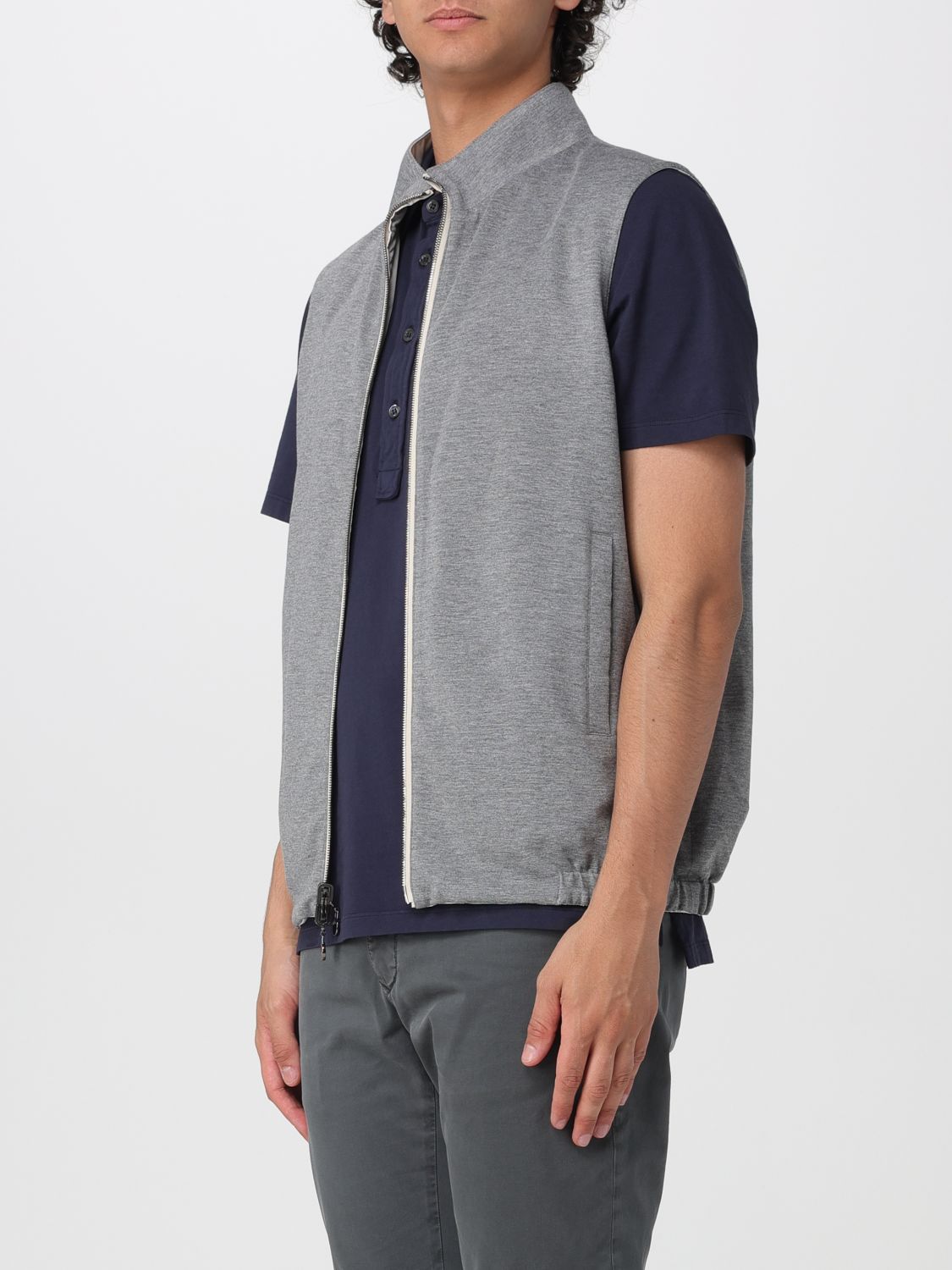 KITON SUIT VEST: Reversible Nylon Vest Kiton, Ivory - Img 4