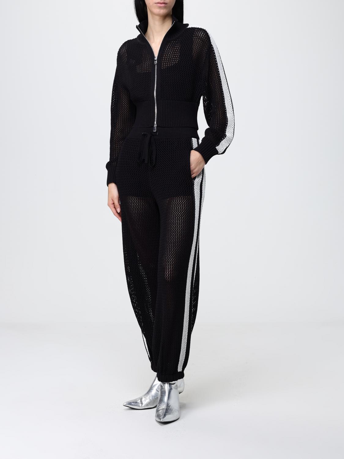 PINKO PANTALONES: Pantalones de jogging Pinko de ganchillo, Negro - Img 2
