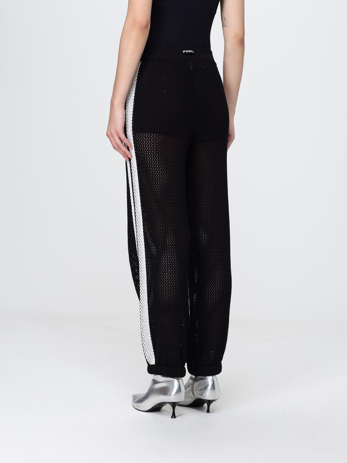 PINKO PANTALONES: Pantalones de jogging Pinko de ganchillo, Negro - Img 3