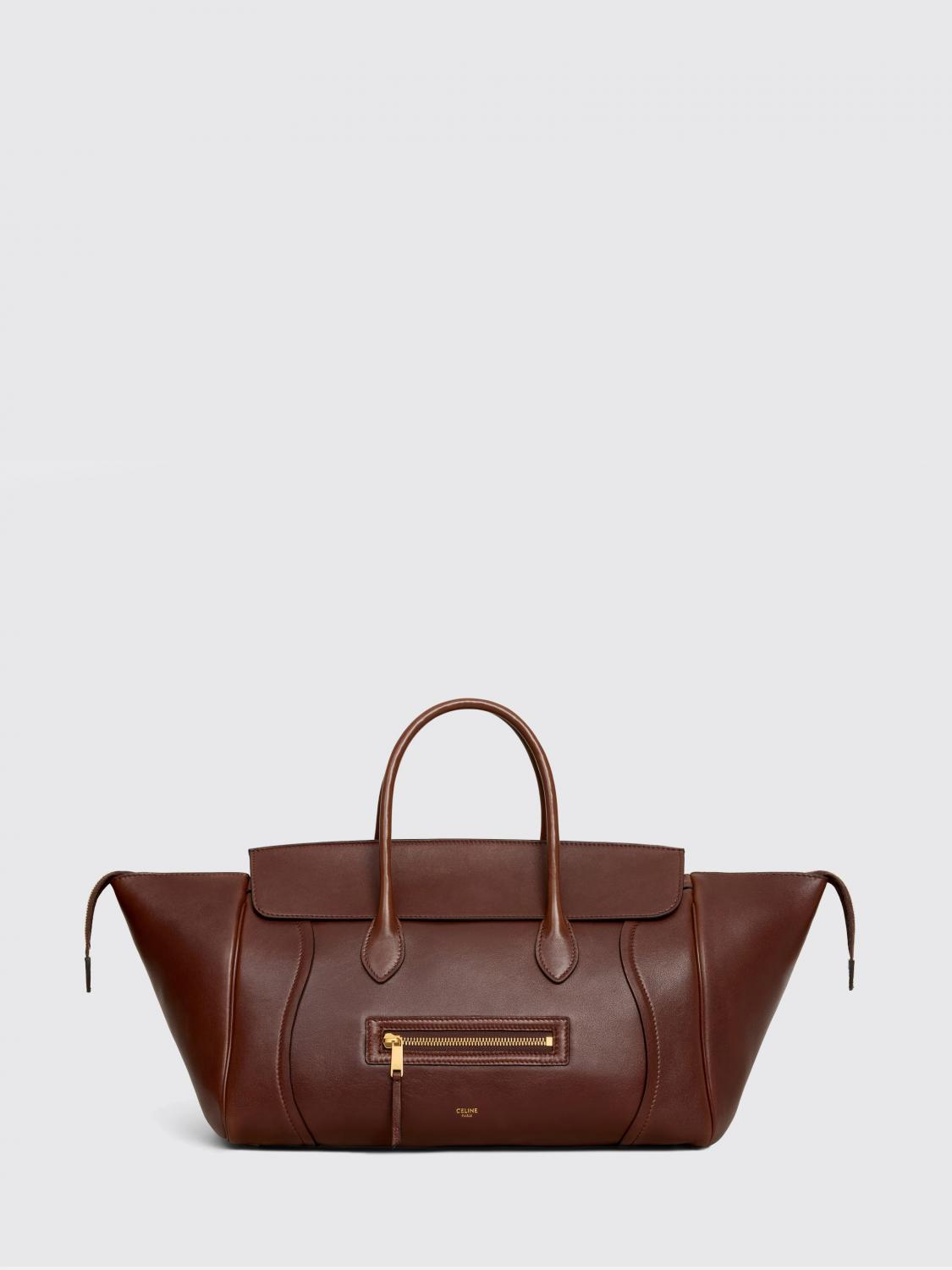 CELINE BORSA TOTE: Borsa tote New Luggage Medium in pelle Celine, Marrone - Img 1
