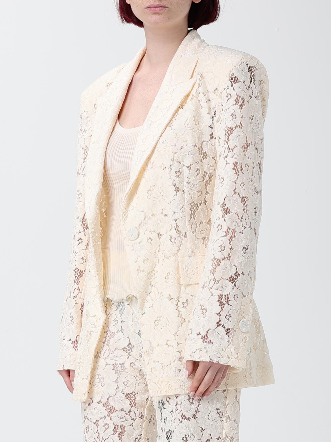 PINKO GIACCA: Blazer in pizzo Pinko, Bianco - Img 4