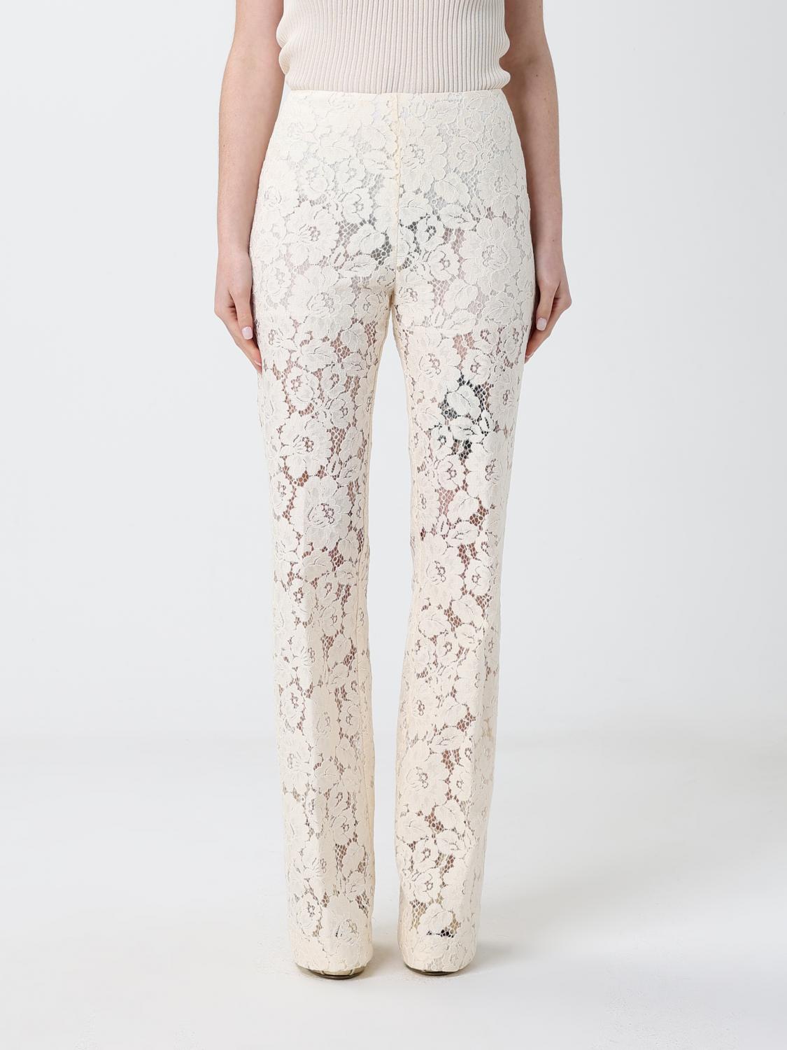 PINKO PANTALONI: Pantaloni slim fit Pinko in pizzo , Bianco - Img 1