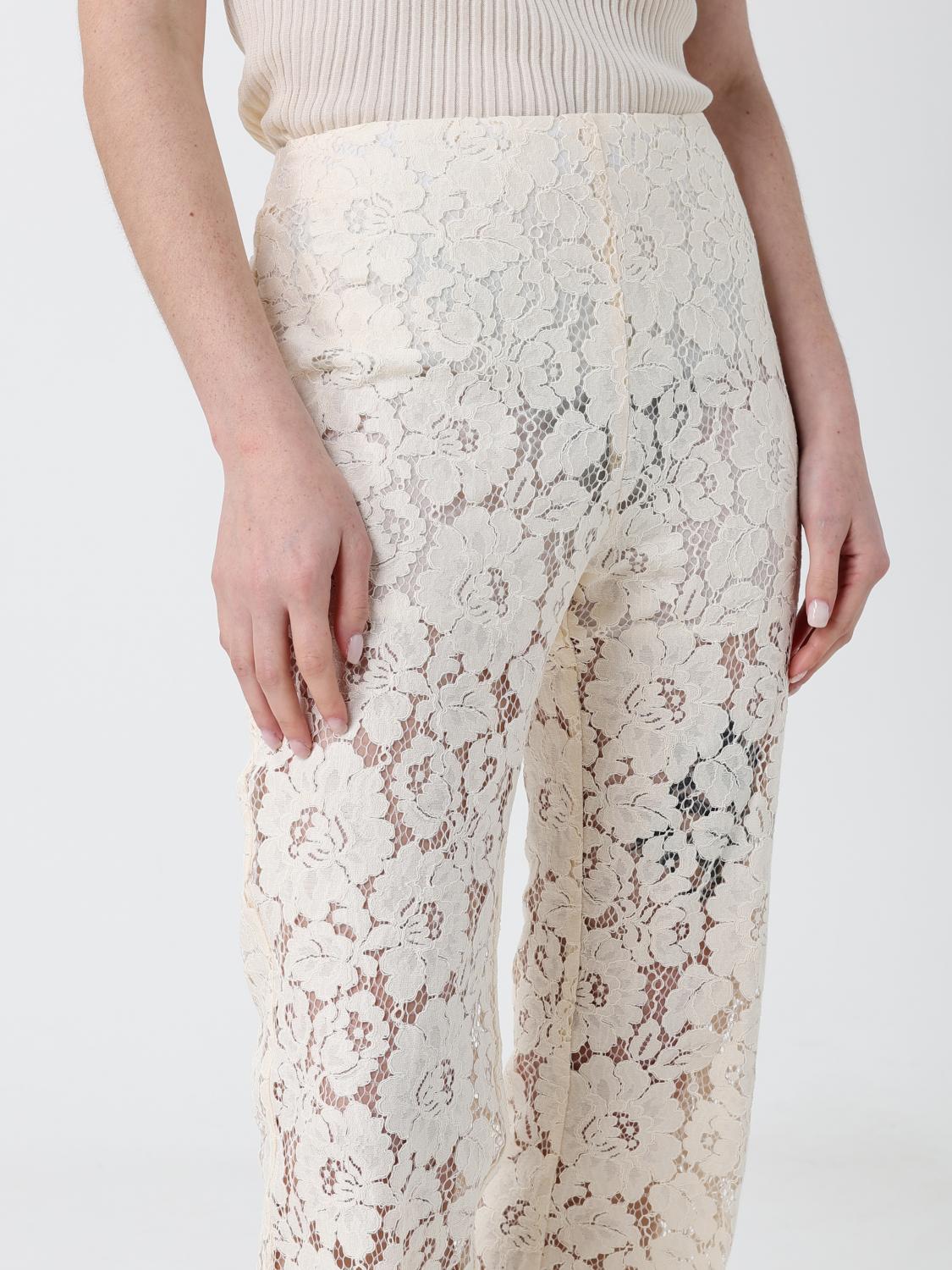 PINKO PANTALONI: Pantaloni slim fit Pinko in pizzo , Bianco - Img 4