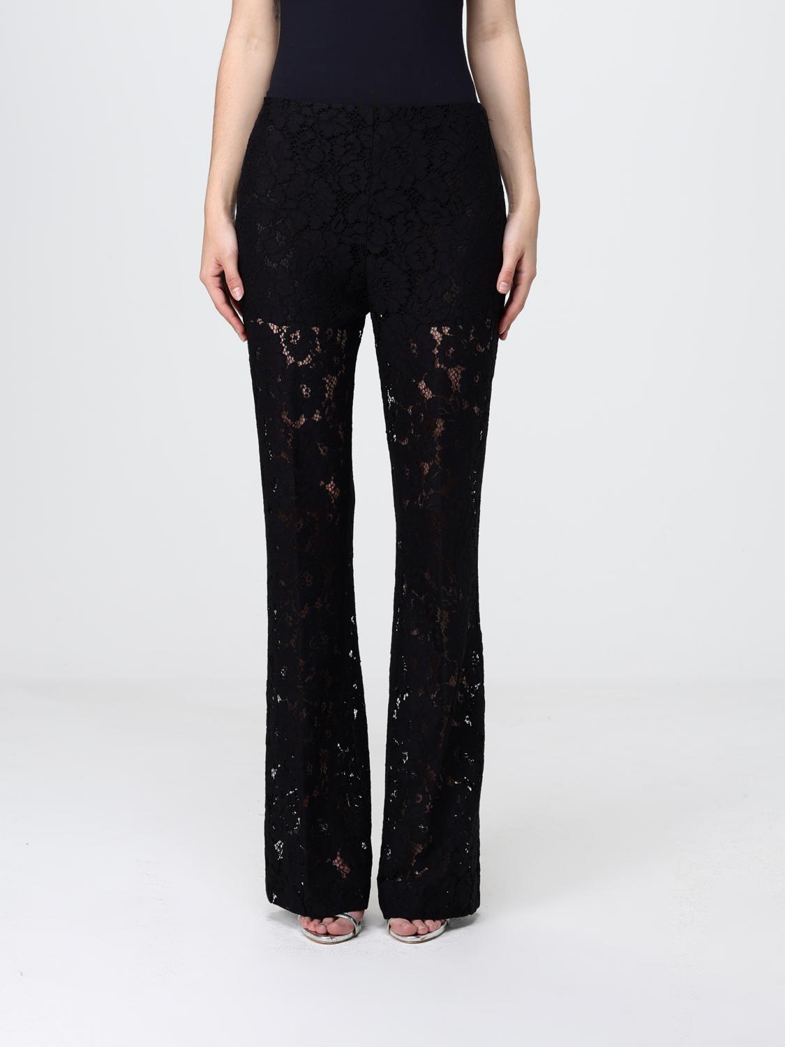 PINKO PANTALONES: Pantalones slim fit de encaje Pinko, Negro - Img 1