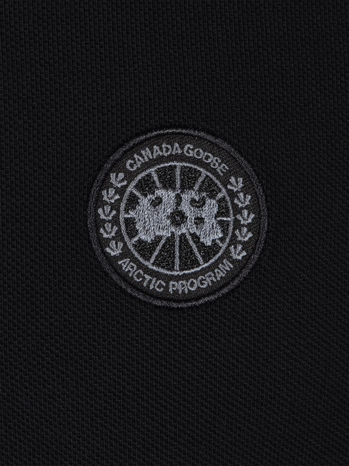 CANADA GOOSE POLO: Polo de algodón con logo Canada Goose, Negro - Img 4