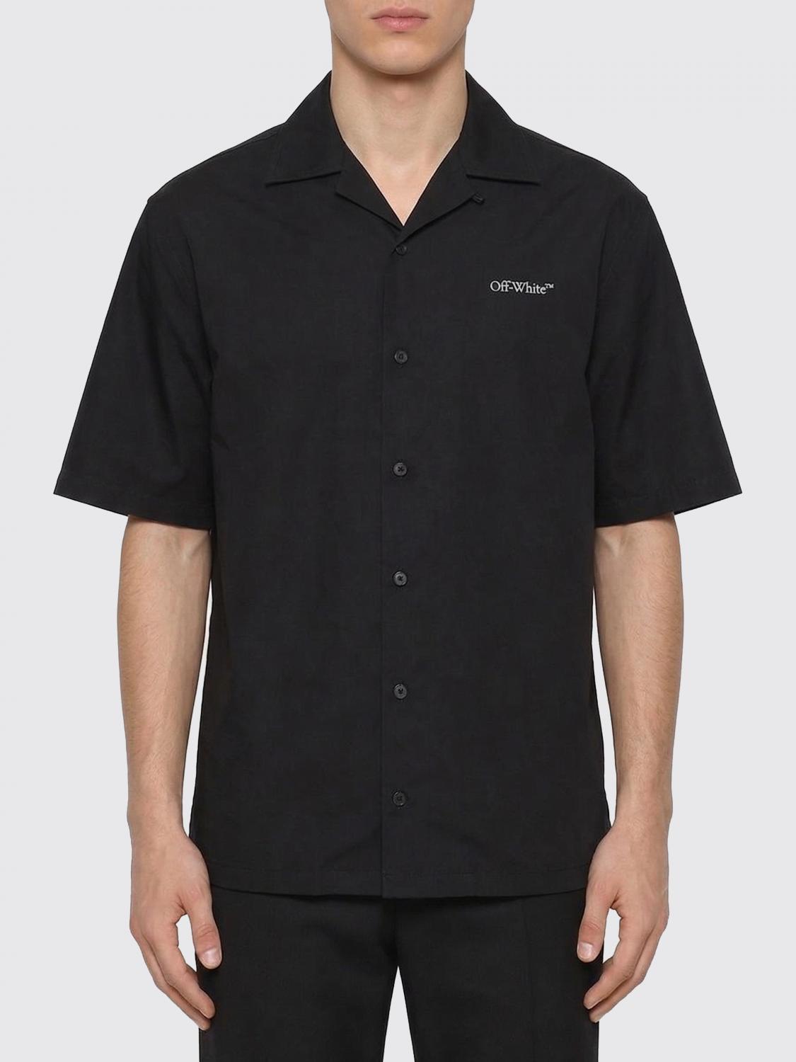 OFF-WHITE CAMICIA: Camicia casual Off-White in cotone con stampa Arrow , Nero - Img 1