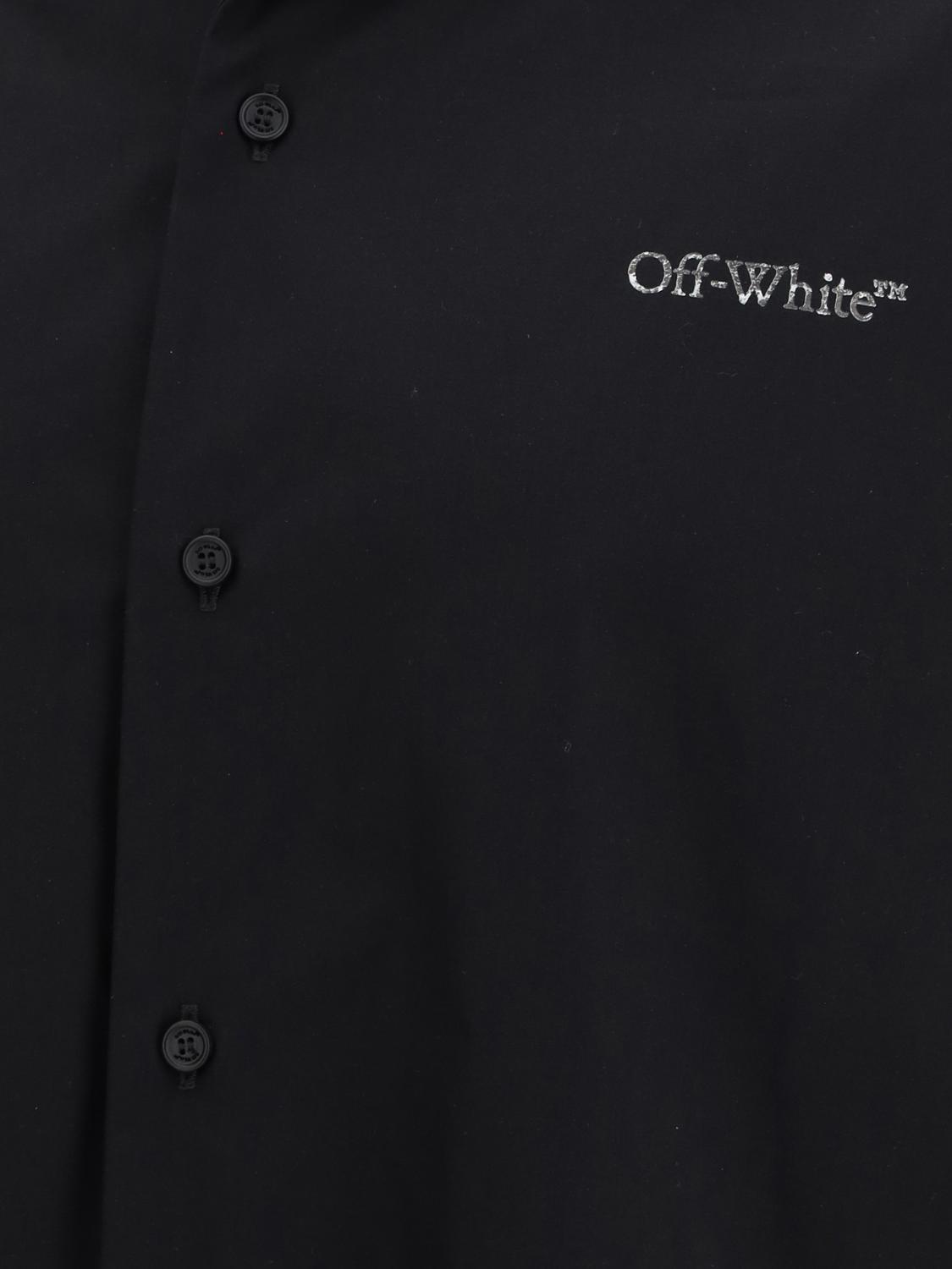 OFF-WHITE CAMICIA: Camicia casual Off-White in cotone con stampa Arrow , Nero - Img 4