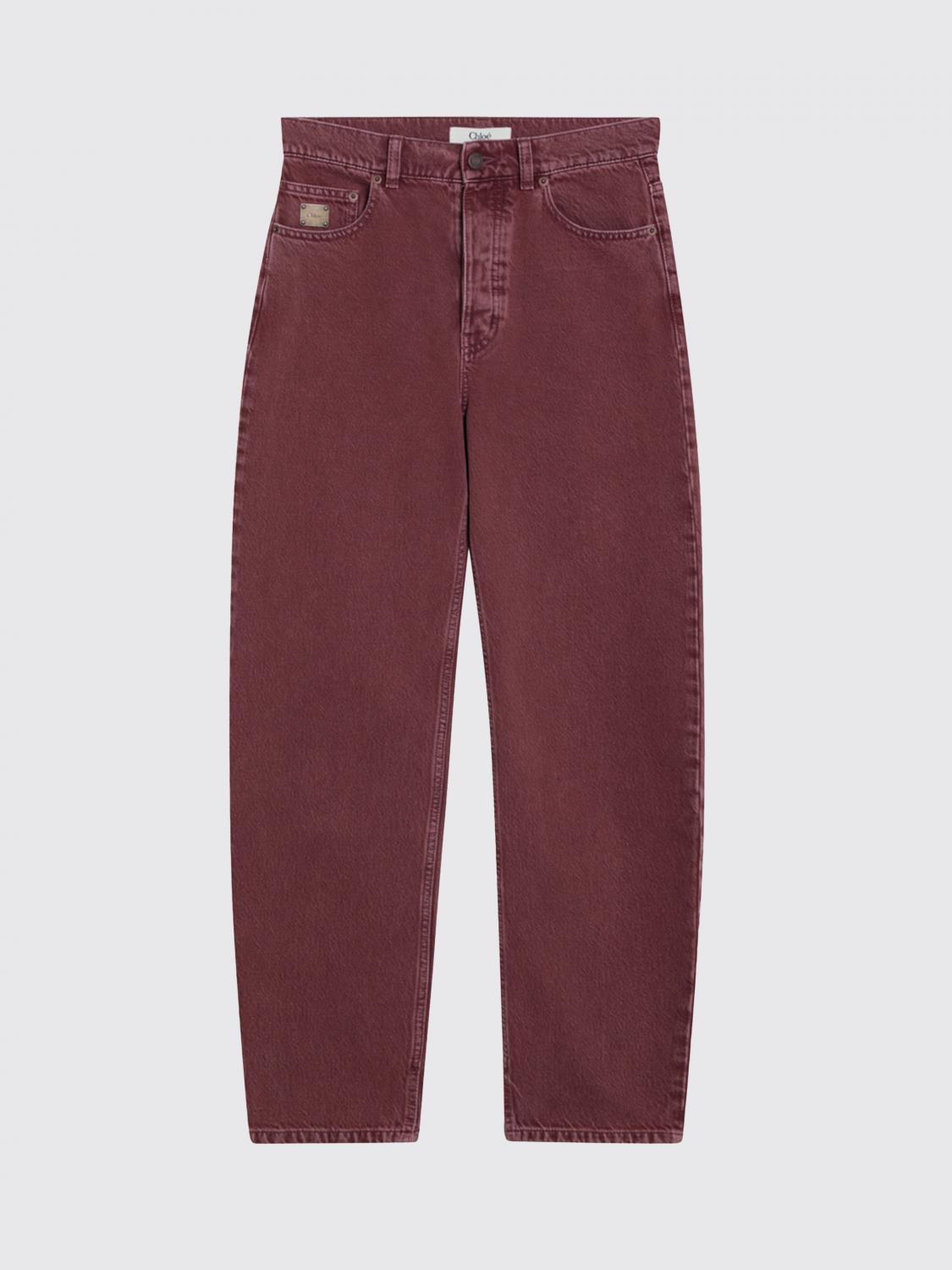 CHLOÉ JEANS: Jeans cropped fit Chloé in denim , Rosa - Img 2