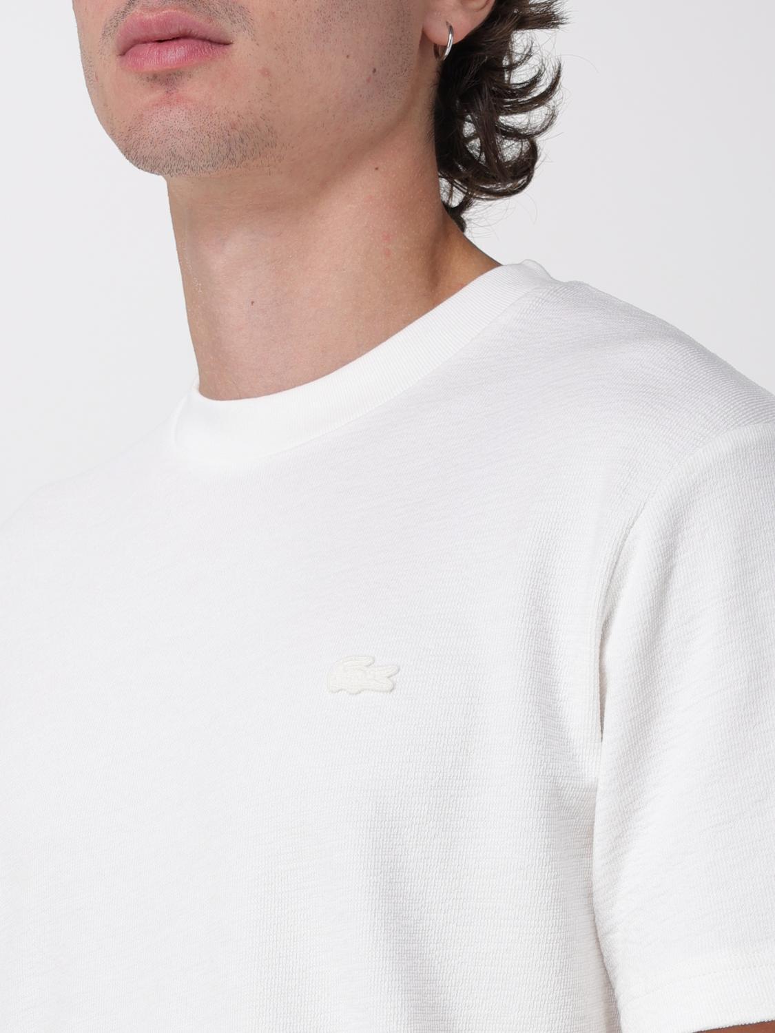 LACOSTE CAMISETA: Camiseta básica de algodón Lacoste, Blanco - Img 3
