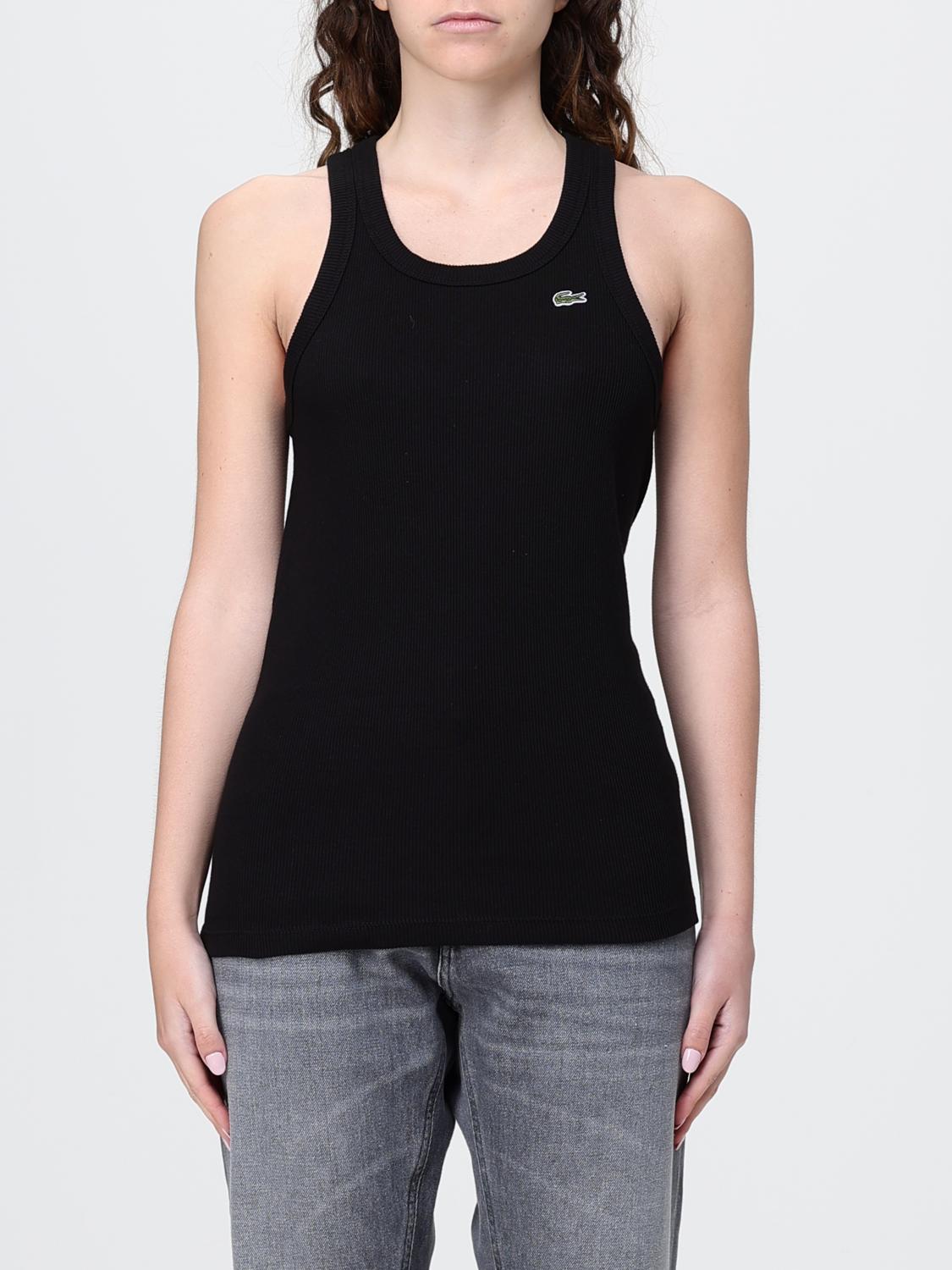 LACOSTE CAMISETA: Camiseta de tirantes de algodón con logo Lacoste, Negro - Img 1