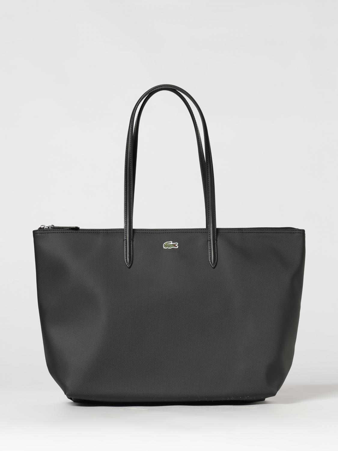 LACOSTE BORSA TOTE: Borsa Lacoste in pelle sintetica gommata, Nero - Img 1