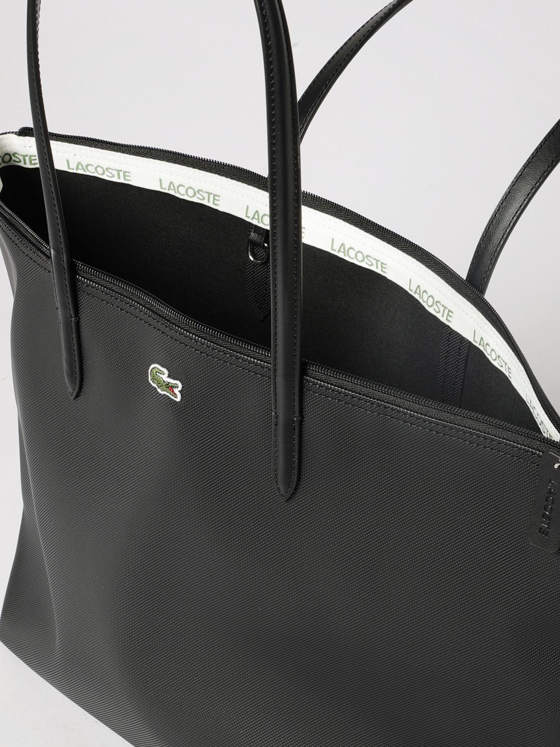 LACOSTE BORSA TOTE: Borsa Lacoste in pelle sintetica gommata, Nero - Img 3