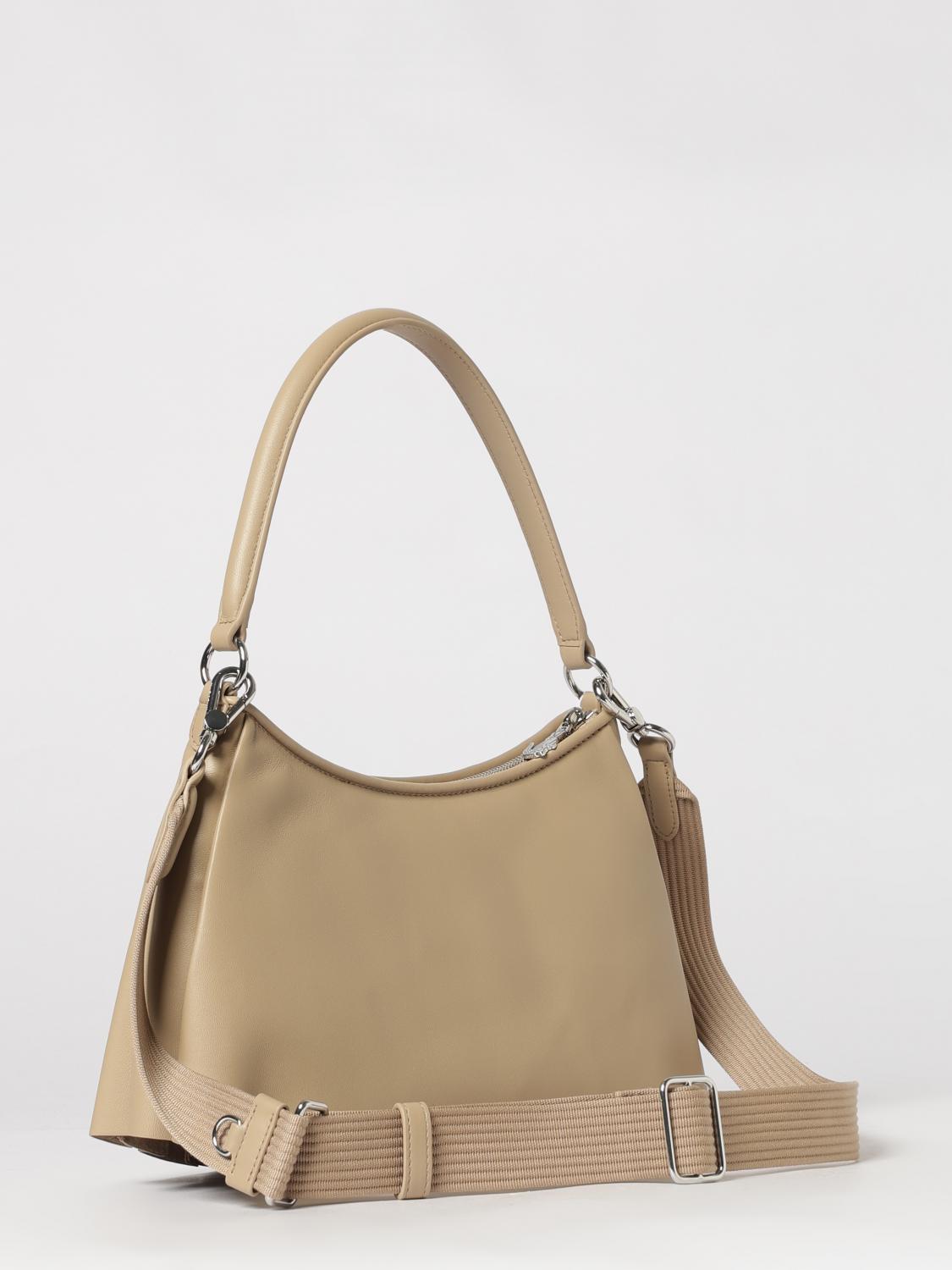 LACOSTE BORSA A SPALLA: Borsa Lenglen Lacoste in pelle plissè, Nudo - Img 2