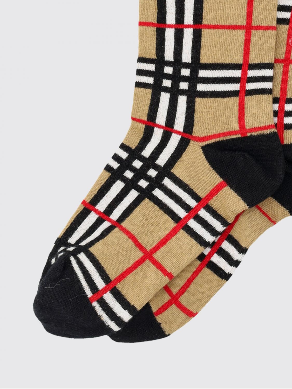 BURBERRY ソックス: Burberry ヴィンテージチェック柄ストレッチコットンソックス2足セット, ベージュ - Img 2