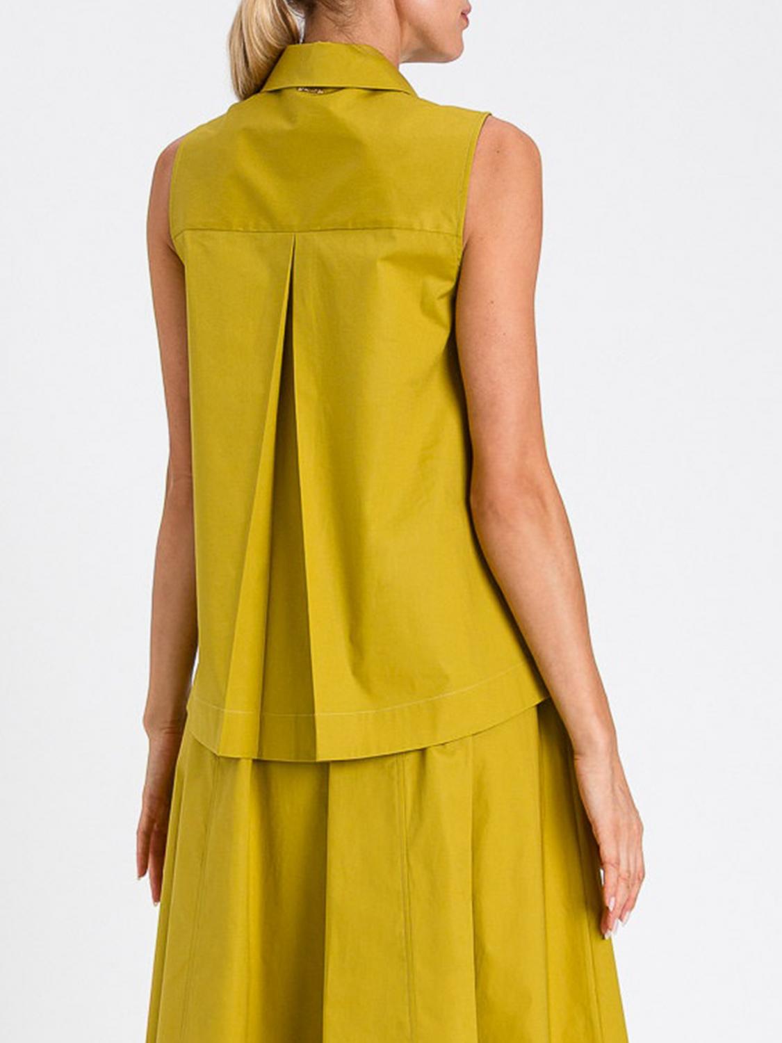 TWINSET CAMICIA: Camicia smanicata Twinset in cotone stretch , Bosco - Img 2