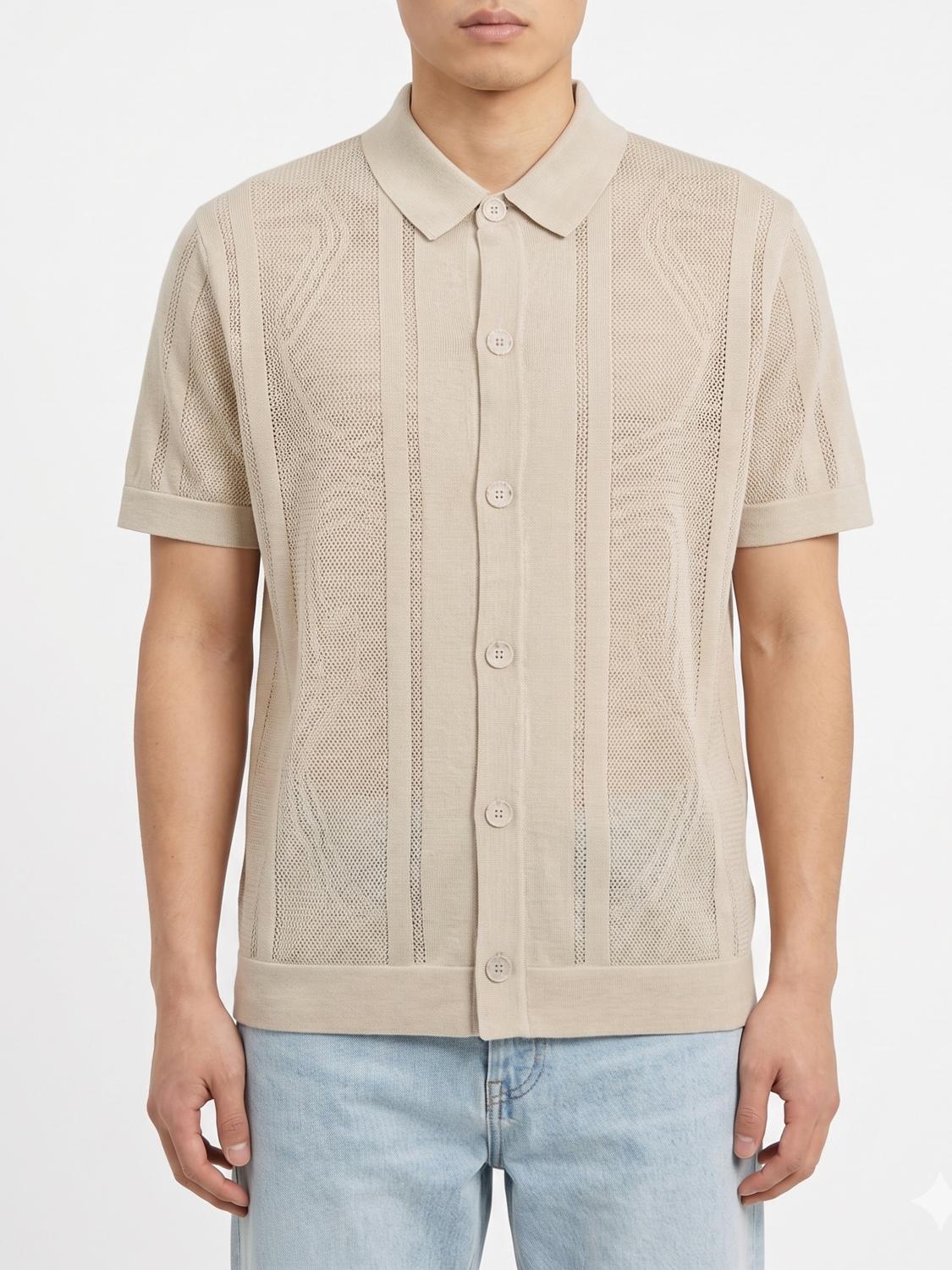 PAOLO PECORA POLO: Polo de punto Paolo Pecora, Beige - Img 1