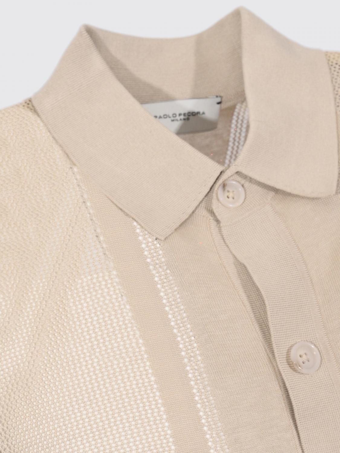 PAOLO PECORA POLO: Polo de punto Paolo Pecora, Beige - Img 4