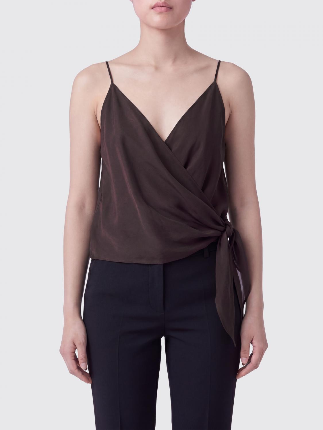 ALYSI TOP: Top Alysi in seta , Marrone - Img 1