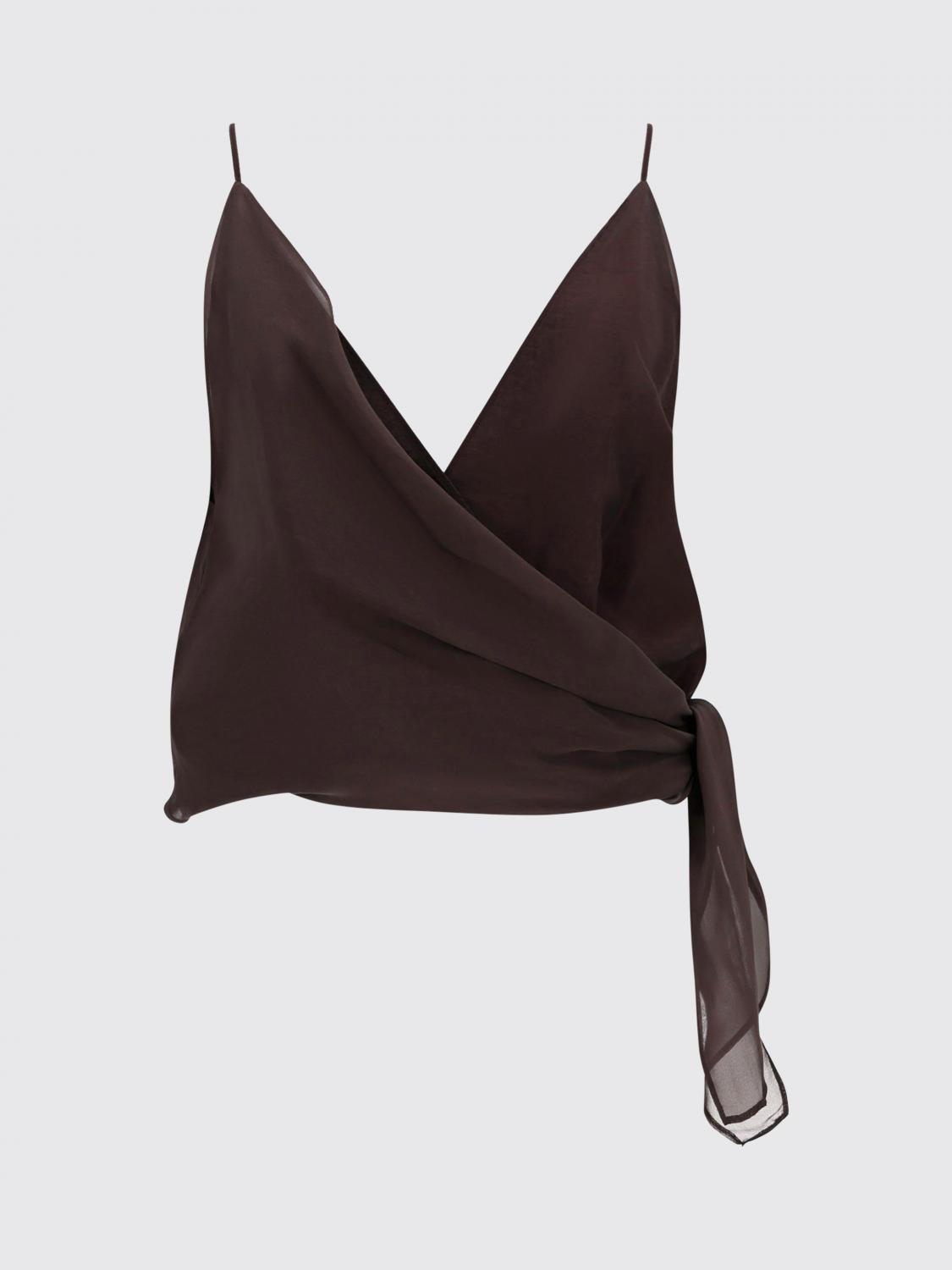 ALYSI TOP: Top Alysi in seta , Marrone - Img 2
