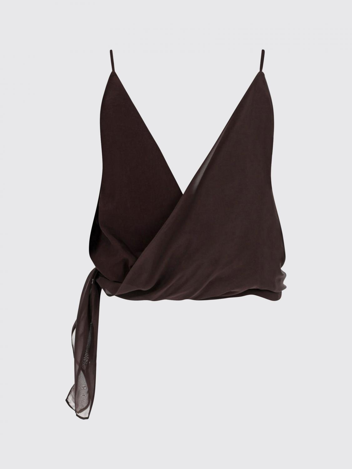 ALYSI TOP: Top Alysi in seta , Marrone - Img 3