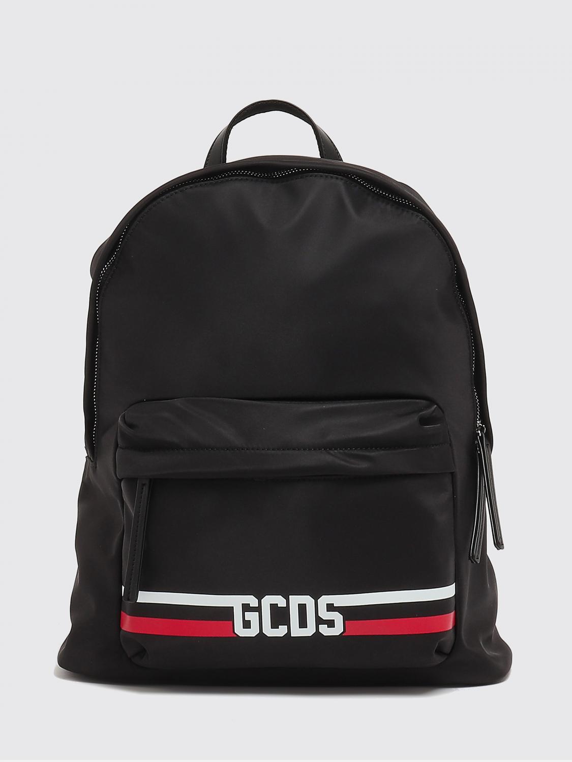 GCDS JUNIOR ZAINO: Zaino GCDS Junior in nylon con logo stampato , Nero - Img 1
