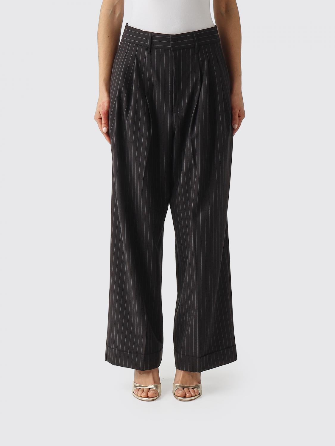 MEIMEIJ PANTALONI: Pantaloni Meimeij in misto viscosa con stampa gessata , Blue - Img 1
