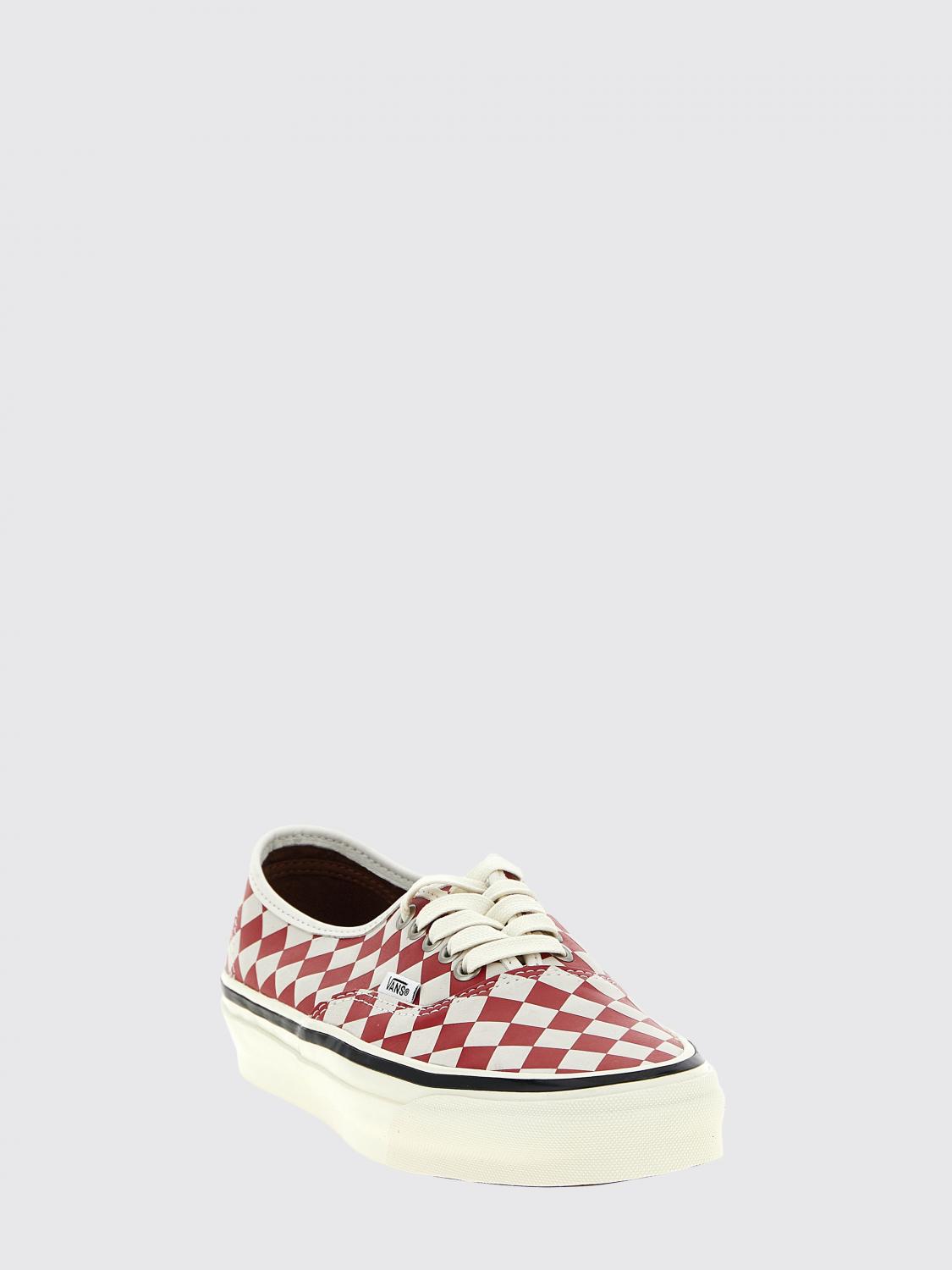 VANS BASKETS: Sneakers LX Authentic 44 Vans en pelle a scacchi, Rouge - Img 2