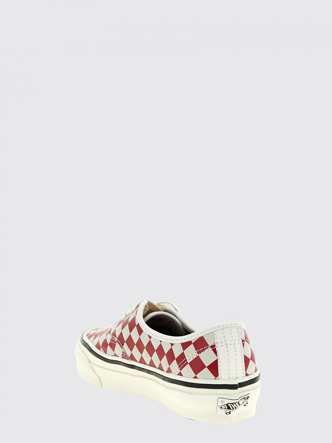 VANS BASKETS: Sneakers LX Authentic 44 Vans en pelle a scacchi, Rouge - Img 3