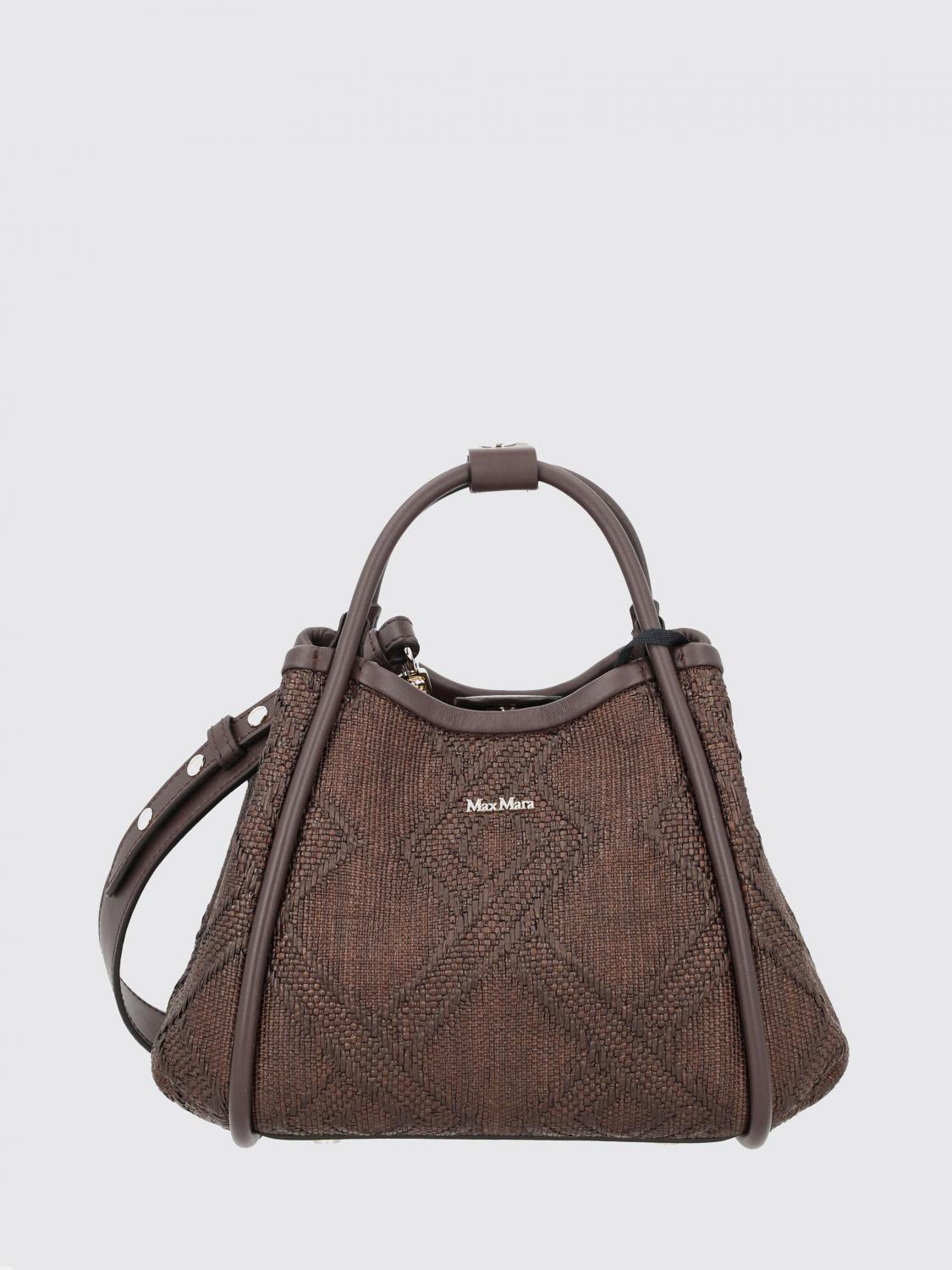 MAX MARA BORSA A MANO: Borsa Marine Max Mara in rafia , Bruciato - Img 1